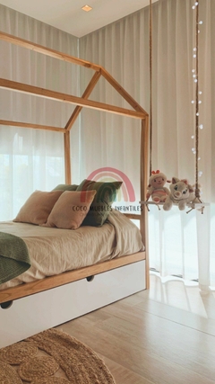 Imagen de Cama Casita Simple con Carrocama Laqueado no