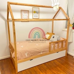 Cama Casita Simple con Carrocama Laqueado no