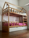 Cama Casita doble con Carrocama Laqueado