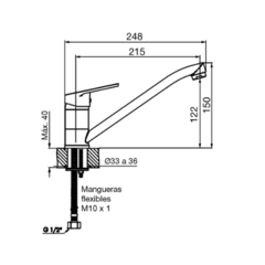 Griferia Fv Compacta 0411.01.M4 Monocomando Cocina cromo - comprar online