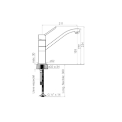 Fv Newport Monocomando alto Mesada de cocina 411.02/B2 - comprar online