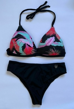 Bikini black flower fijo - tienda online