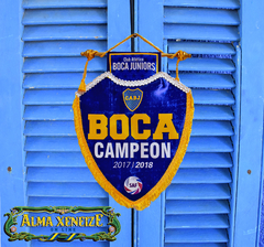banderin escudo "boca campeon"