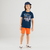 CONJUNTO INFANTIL BG CAMISETA MM E BERMUDA MOLETINHO LARANJA PLANETA DINO