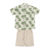 CONJUNTO INFANTIL RANDA MUNDU CAMISA TRICOLINE FOLHAS BERMUDA LINHO ISLA - comprar online