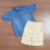 CONJUNTO INFANTIL VIGAT BATA JEANS E BERMUDA SOCIAL LISTRADA AMARELA