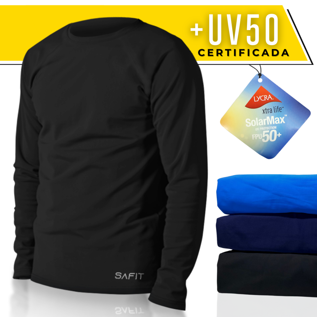 Camiseta Manga Larga Hombre Protección Uv, Protector Solar