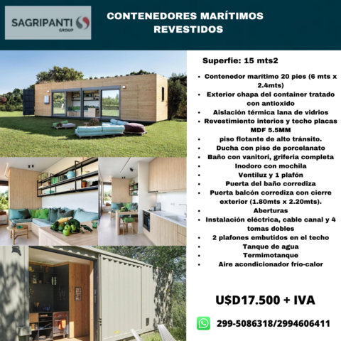 Venta de contenedores marítimo revestidos