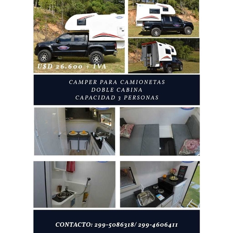 Campers para camioneta doble cabina.