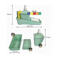 Dispenser Porta Detergente, Esponja Y Jabón 3 En 1 Plasutil - Tienda Swing