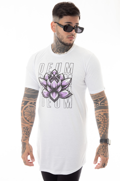 CAMISETA LONG LOTUS BRANCA DEUM - loja online