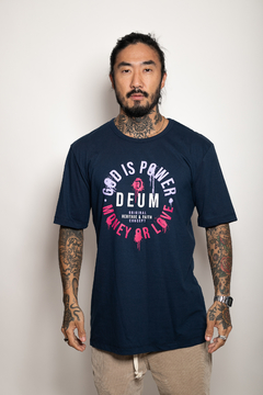 Camiseta GOD IS POWER NAVY BLUE