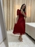 Vestido godê mídi em tule Vermelho Laura moda Evangélica - comprar online