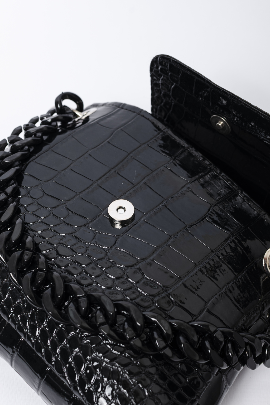 CARTERA MINI BAG CROCO CHAIN BLACK Comprar en Margot