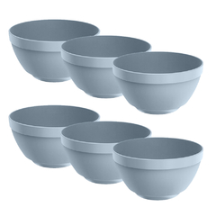 Kit 6 Cumbucas Bowl Potes Multiuso de Plástico Luna Ou 500 ml Cor Azul Glacial