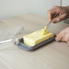 Manteigueira Porta Manteiga de Plástico Break Ou Cinza Chumbo