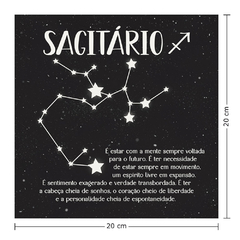 Placa Decorativa 20x20 Coleção Signos do Zodíaco Horóscopo Signo de Sagitário