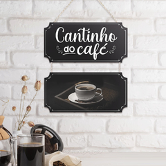 Placa Decorativa com Corda para Cantinho do Café 25x37 MDF 6 mm