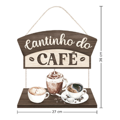 Placa Decorativa com Corda para Cantinho do Café 25x43 MDF 6 mm