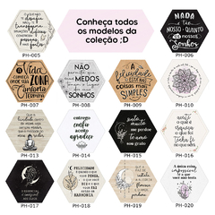 Placa Decorativa Parede Hexagonal Hexágono 25x22 Frase Motivacional - loja online