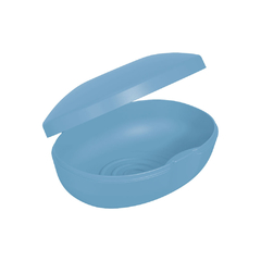 Saboneteira de Plástico Porta Sabonete Portátil para Bolsa Viagem Azul