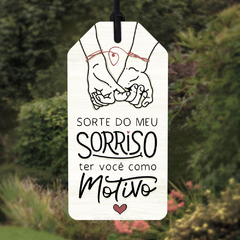 Tag Decorativa em MDF com Mensagem de Amor Placa Decorativa Mini 7x14 