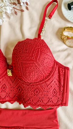 Conjunto de Renda Charme Vermelho - comprar online