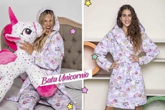 Bata de mujer en polar estampado