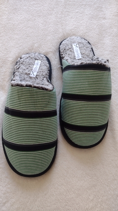 Pantuflas de hombre de algodón con piel - La Casa de los Pijamas