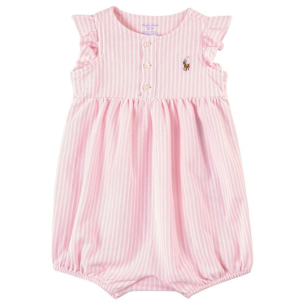 Romper Ralph Lauren Listras Azul e Branco - Baby Buys Brasil