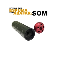 Silenciador em aluminio modelo Flat spiral 106x29mm - VL AIRSOFT PARTS 