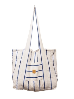 CONJUNTO BOLSO Y LONA PLAYERA TUSOR BLANCO/AZUL