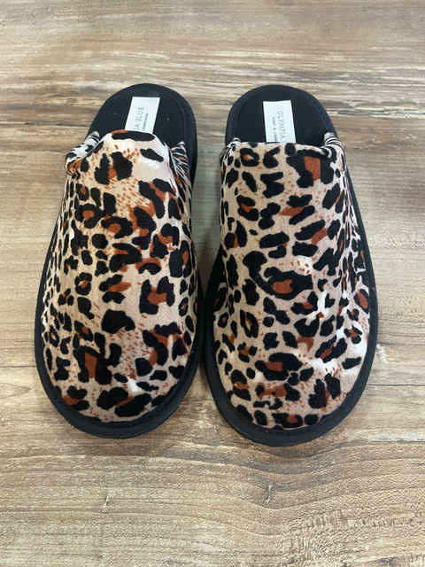 Pantufla Mujer print Leopardo interior simil piel.