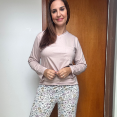 PIJAMA LONGO FEMININO FLORAL NUDE