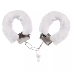 Algema Simples Metal Com Pelúcia Sensual Love cor Branco - comprar online