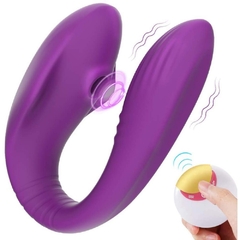 Vibrador de Casal Duplo com Controle Remoto Sem Fio (Recarregável cabo incluso) Cor Roxo