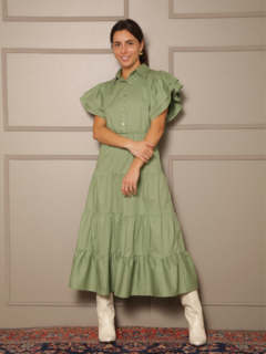Vestido Tricoline Verde - comprar online