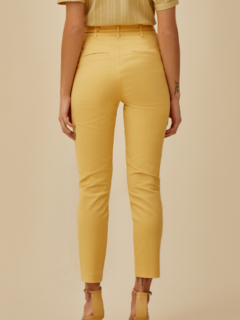 Calça Skinny Cinto Mesclado Amarelo - comprar online