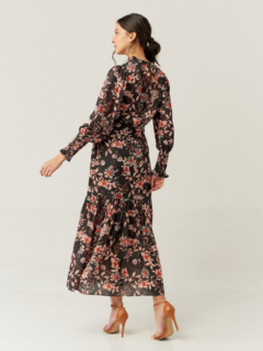 Vestido Longo Floral Preto - comprar online