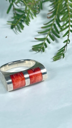 Anillo Plata y piedra roja - comprar online