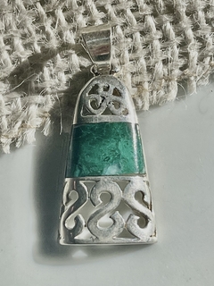 Dije plata y piedra peruana verde - comprar online