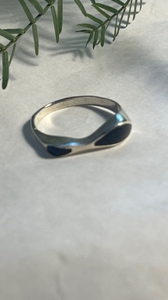 Anillo Plata y piedra negra - comprar online