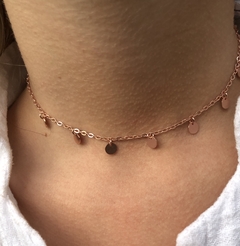 Choker círculos Plata rose