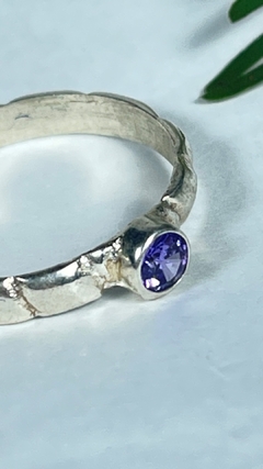 Anillo Plata y cristal violeta