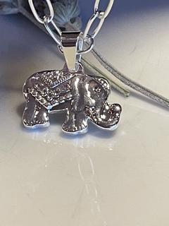 Cadena acero con dije elefante