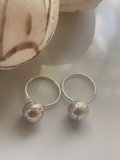 Aros plata con pelotita