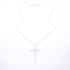 Colar Crucifixo Palito Zircônias - comprar online