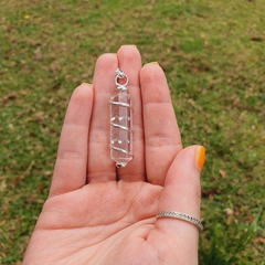 Pingente Cristal Pedra Naturais Semi Preciosa Transparente
