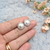 aros de perlas redondos tipo boton grande
