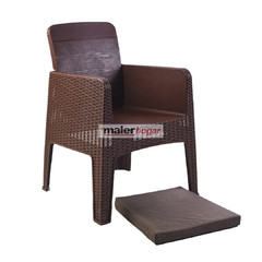 Sillón MILO con almohadón- Plástico Símil Ratán Apilable - cod.006132y32A - comprar online